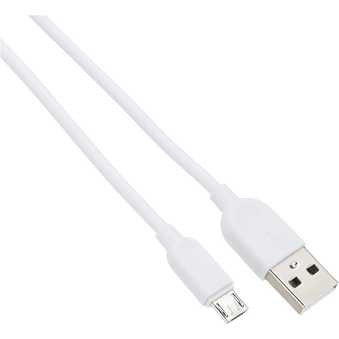 كابل بيانات وشحن بوروفون - USB/ميكرو - 2 متر - أبيض - BX14