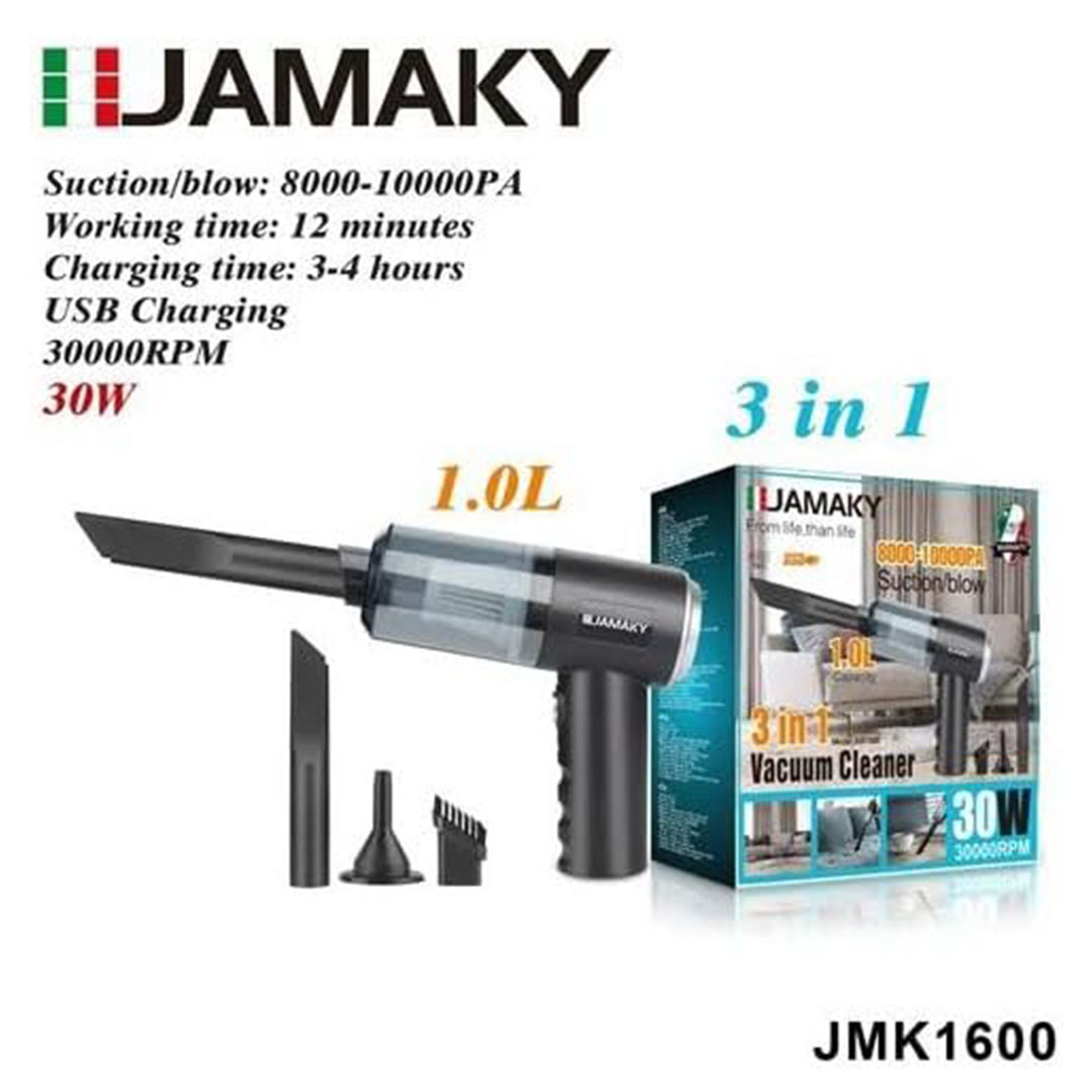 مكنسة جاماكي الصغيرة للسيارة - أسود - JMK1600