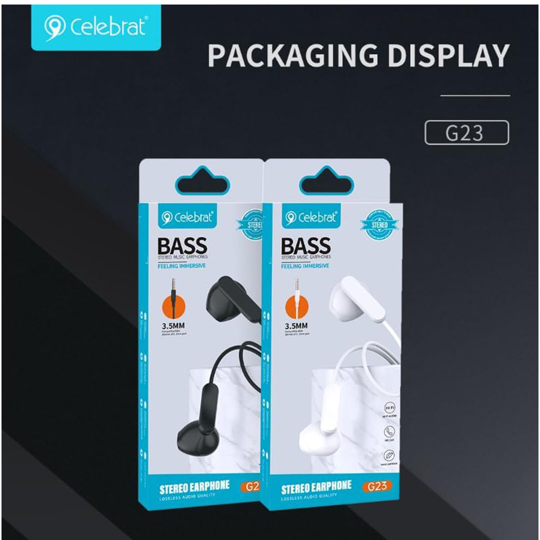 سماعات أذن ستيريو سلكي بميكرفون من سيلبريت - آسود - G23