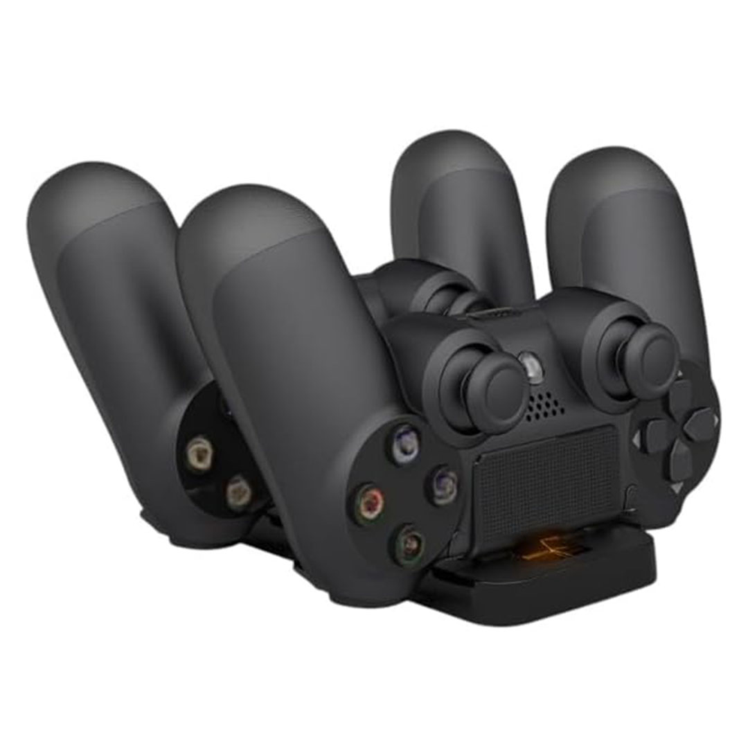 شاحن مزدوج لأجهزة تحكم بيس 4 من دوب - أسود - TP-002