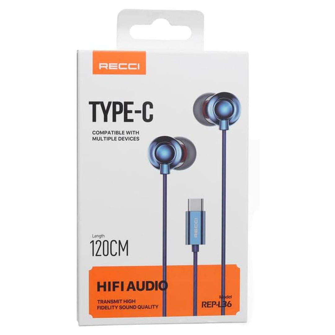 سماعات أذن سلكية من ريتشي بميكروفون - أزرق - REP-L36