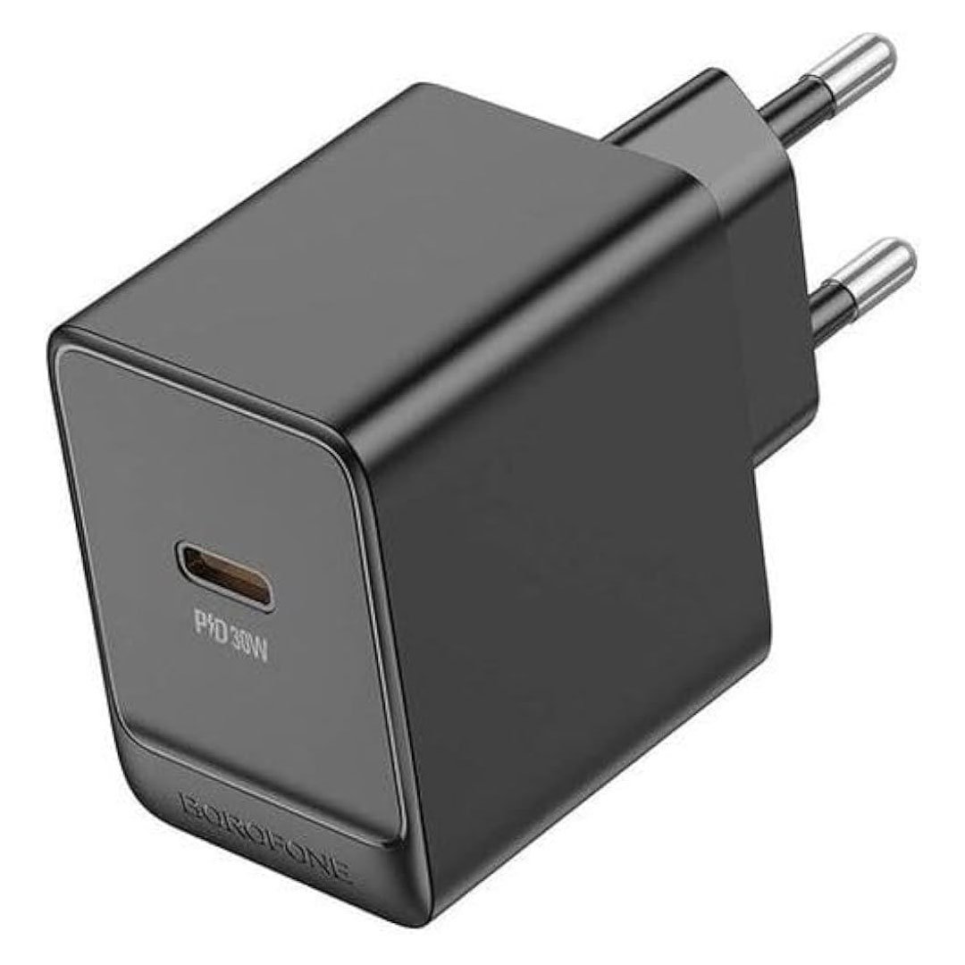 شاحن حائط سريع من بوروفون - تايب سي - 30 وات - أسود - BAS15A