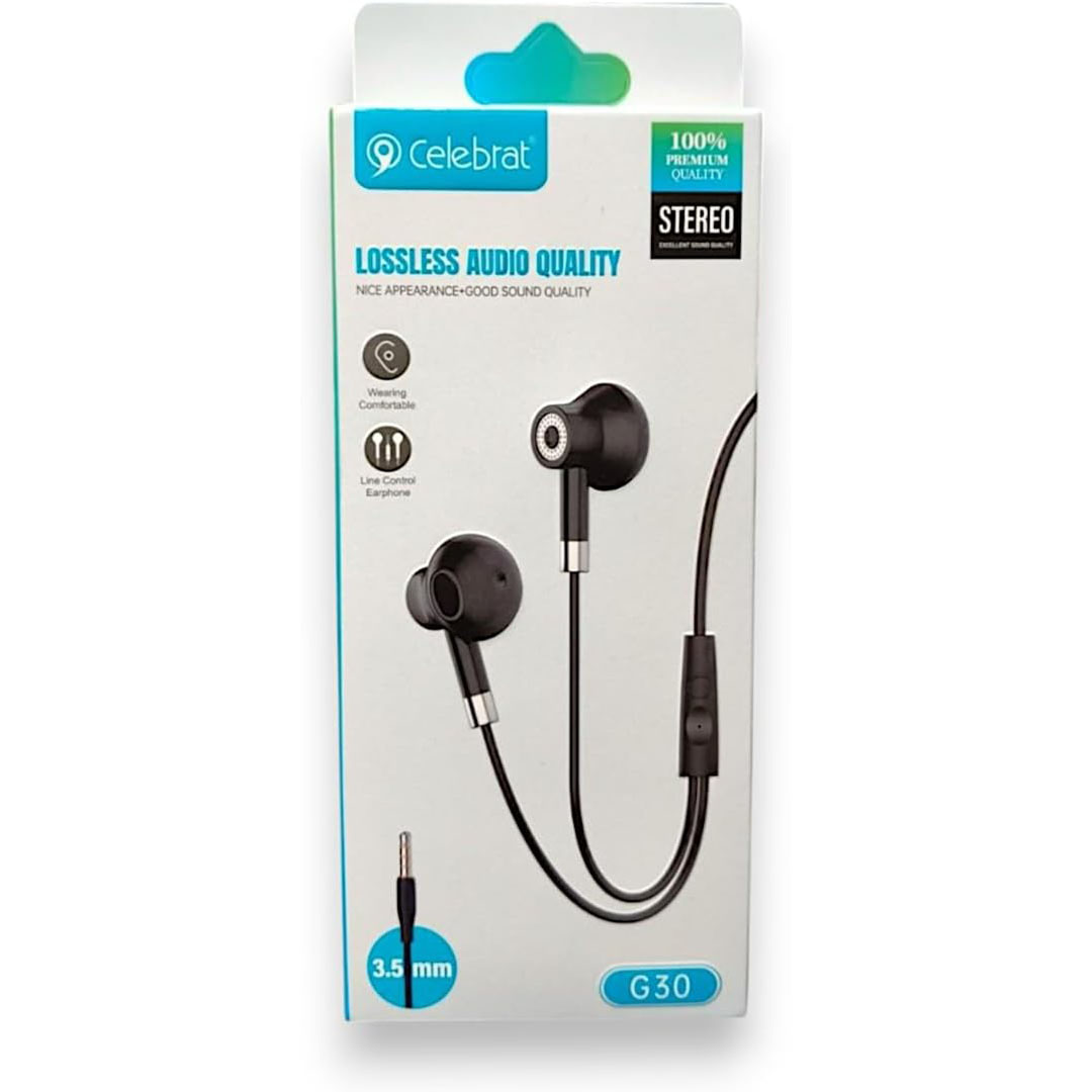 سماعات أذن ستيريو سلكي بميكرفون من سيلبريت - آسود - G30