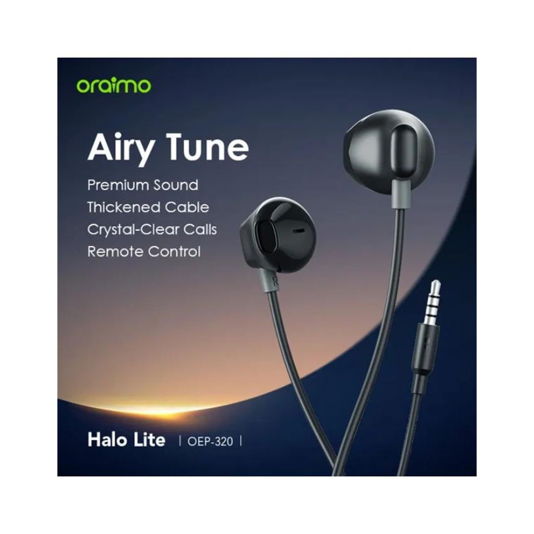 سماعة أذن سلكية أورايمو هالو لايت - أسود - OEP-320
