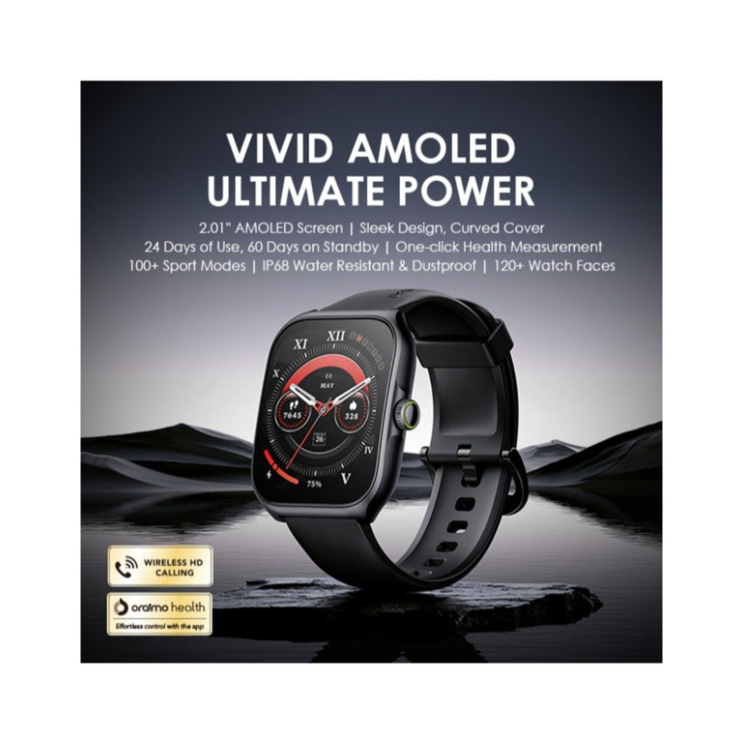 ساعة أورايمو نوفا 2 بشاشة 2.01 بوصة - كروم فاتح - OSW-812