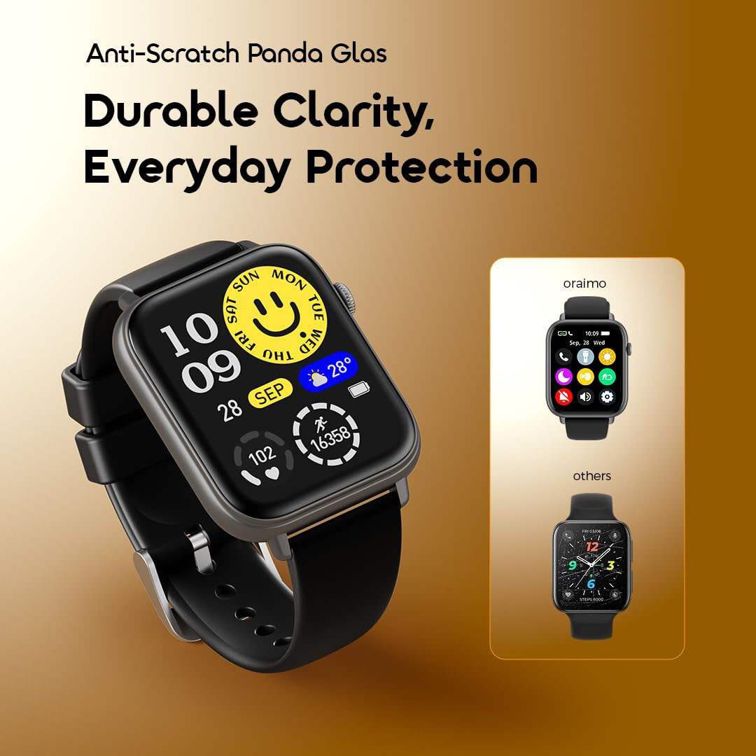 ساعة 6N أورايمو الذكية - 1.83 بوصة - أسود - OSW-8000N