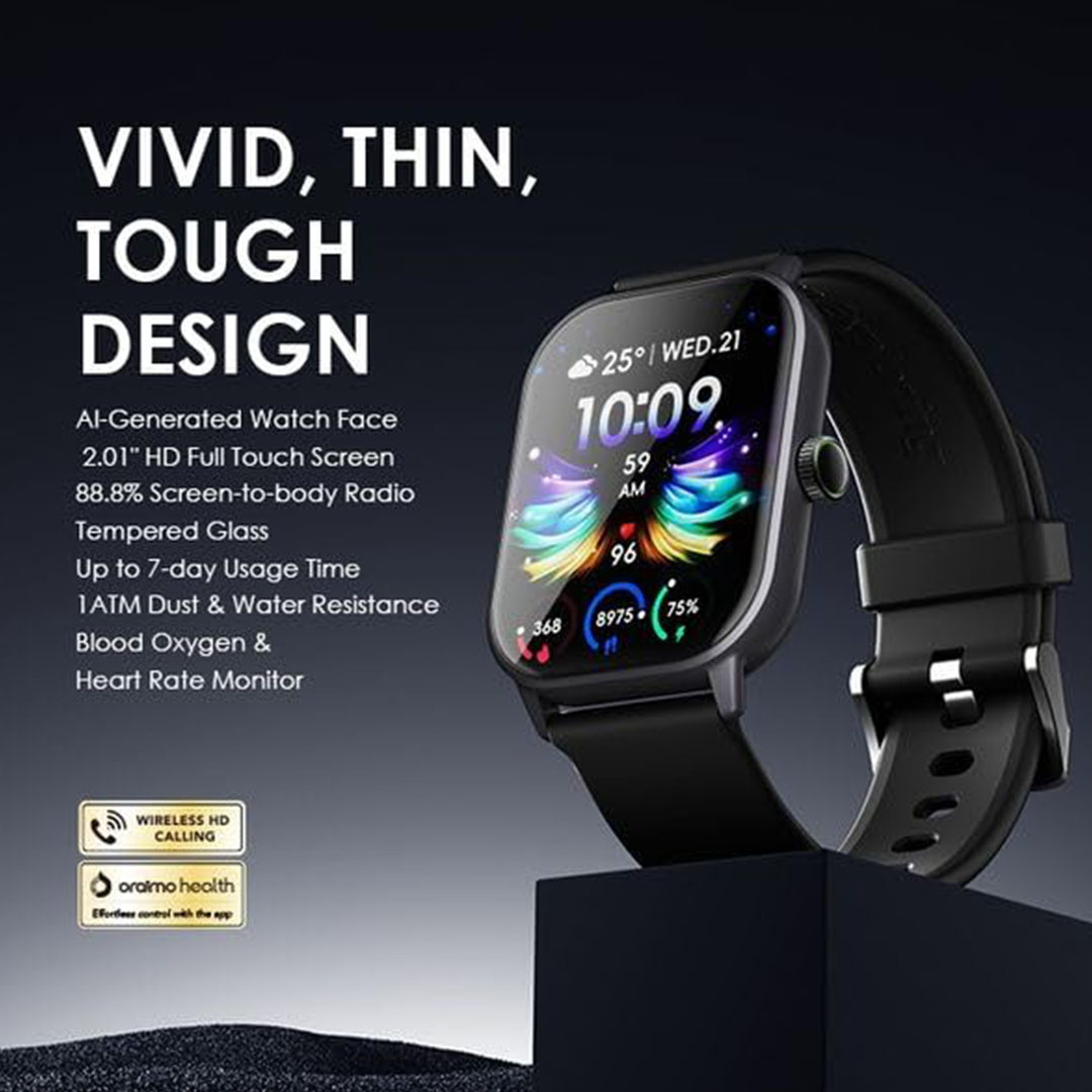 ساعة أورايمو الذكية سيريس 5 - 2.01 بوصة - أسود - OSW-805