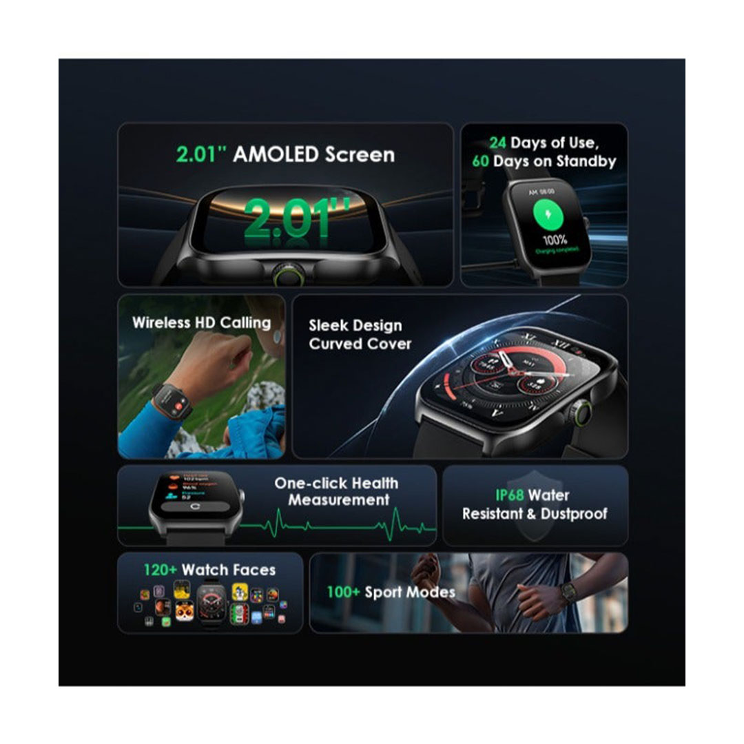 ساعة أورايمو نوفا 2 بشاشة 2.01 بوصة - كروم فاتح - OSW-812