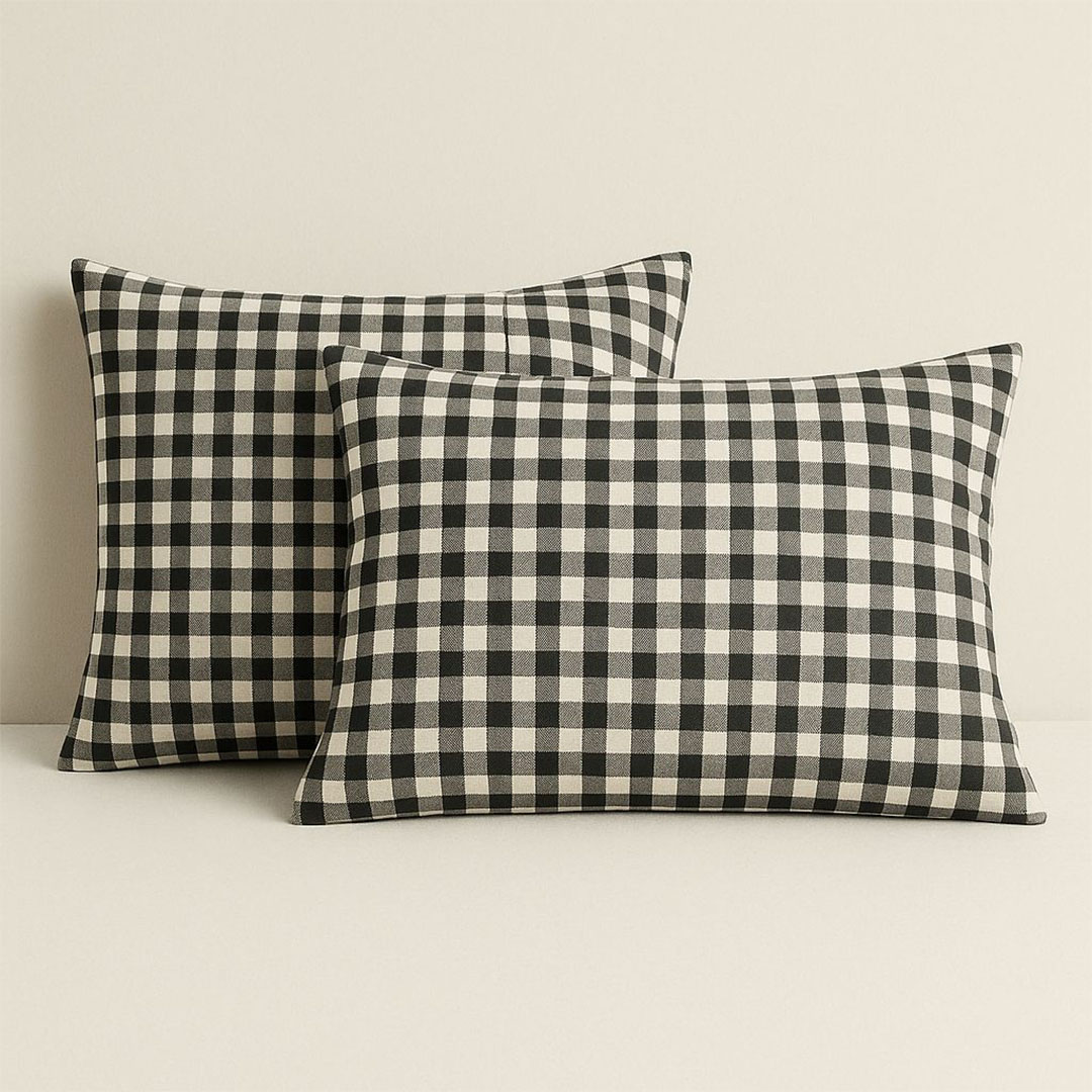 يارلن 2 كيس مخدة صغيرة - بلاك تشيكس - 50×70 سم