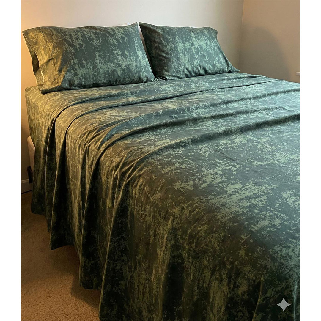 يارلن طقم ملاية عادية + 2 كيس مخدة صغيرة - نويز جرين - 180 سم