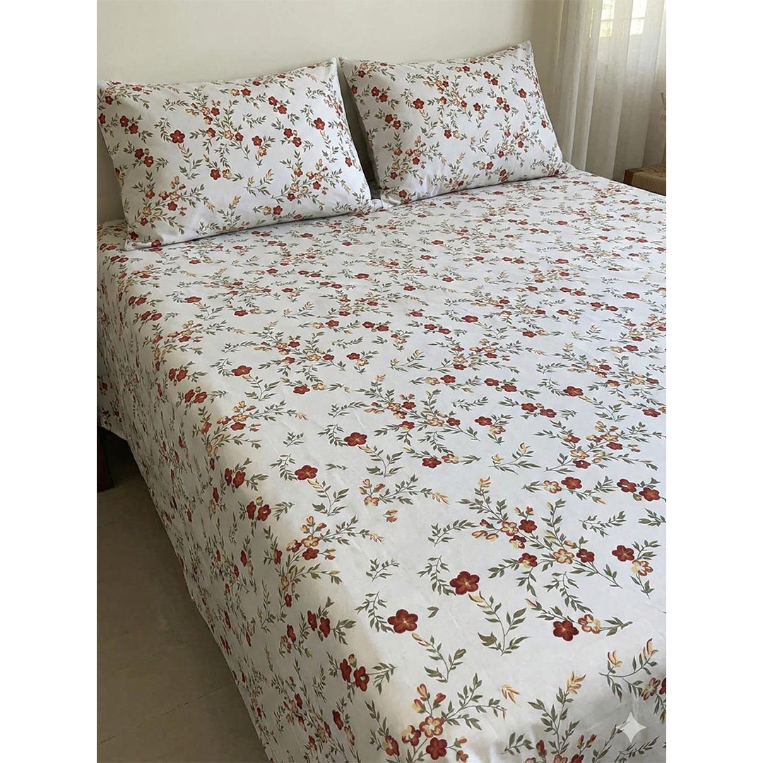 يارلن طقم ملاية عادية + 2 كيس مخدة صغيرة - بتلات - 160 سم