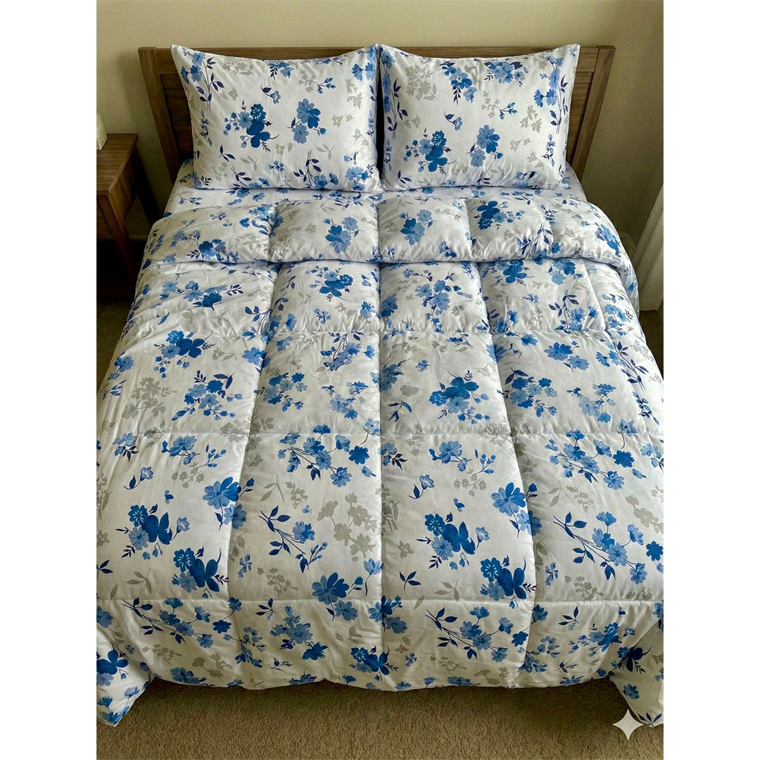 يارلن غطاء لحاف بسوستة - بلو فلورا - 220×240 سم