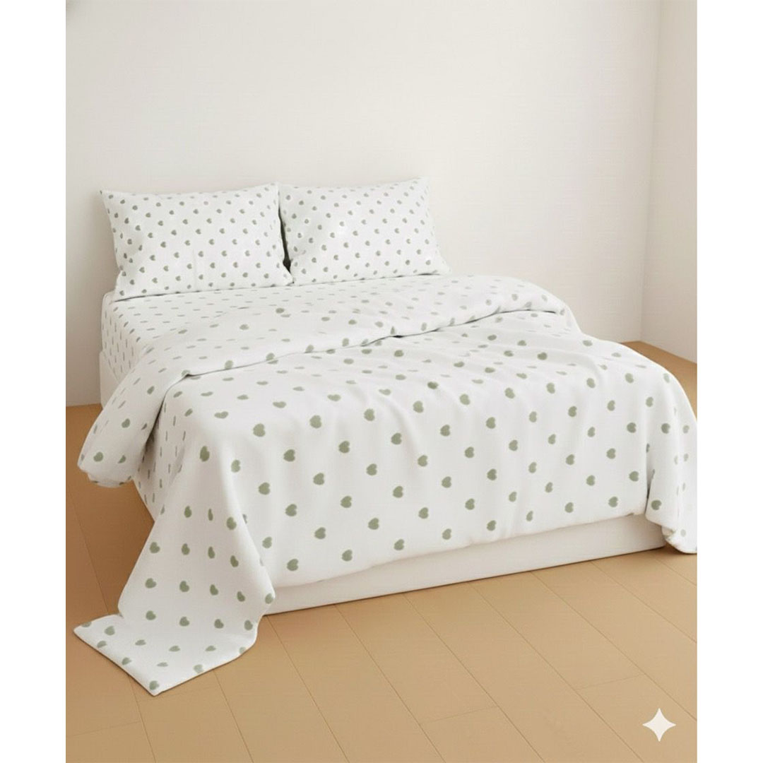 يارلن غطاء لحاف بسوستة - ميني هارتس زيتوني - 220×240 سم