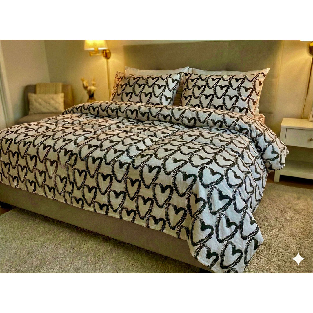 يارلن غطاء لحاف بسوستة - قلب أسود كبير - 220×240 سم