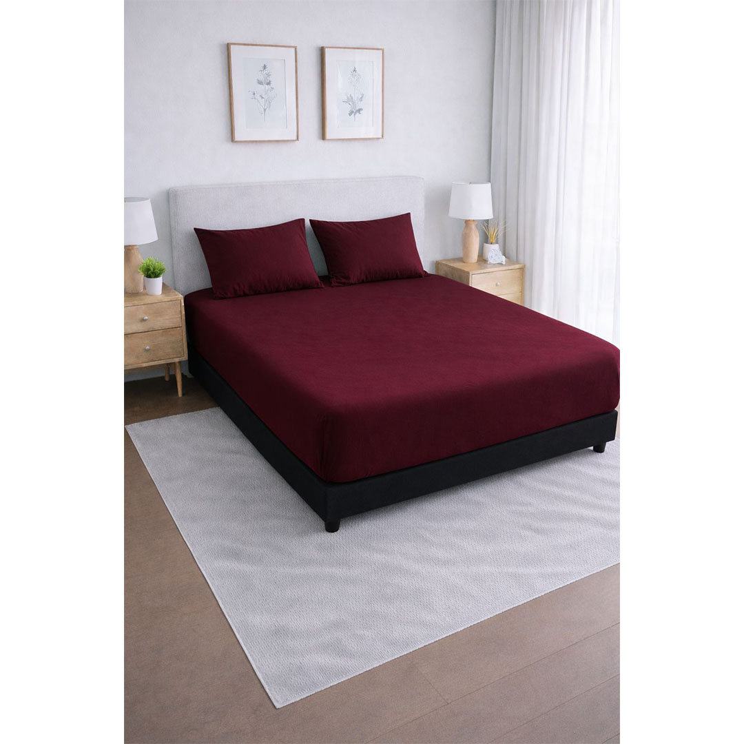 يارلن دفاية قطيفة 160×200×30 سم - أزرق غامق + 2 كيس مخدة 50×70 سم