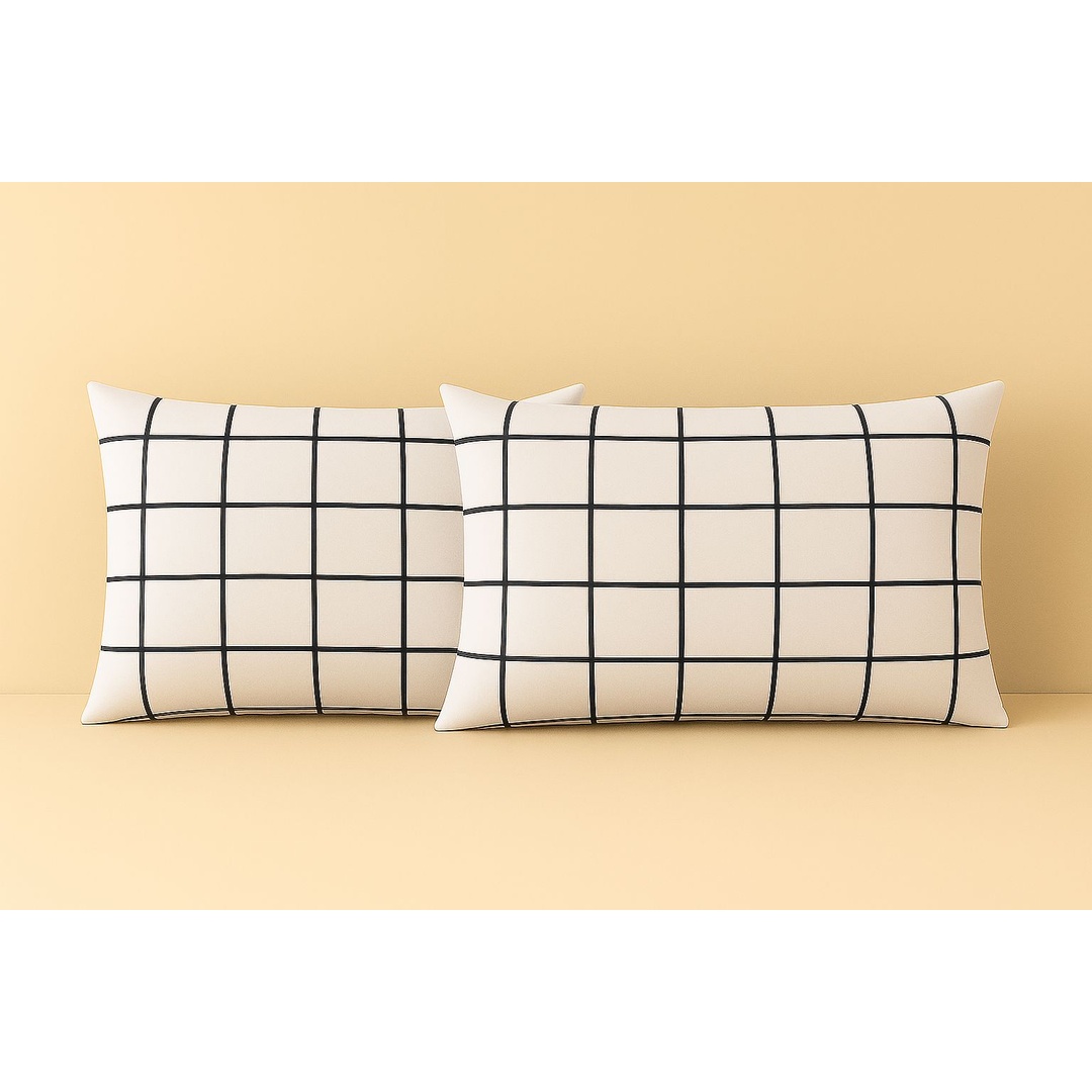 طقم 2 كيس مخدة من يارلن - مربعات - 50×70 سم