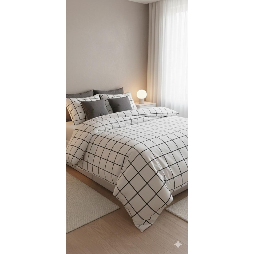 كيس لحاف بسوستة من يارلن - مربعات - 220×240 سم