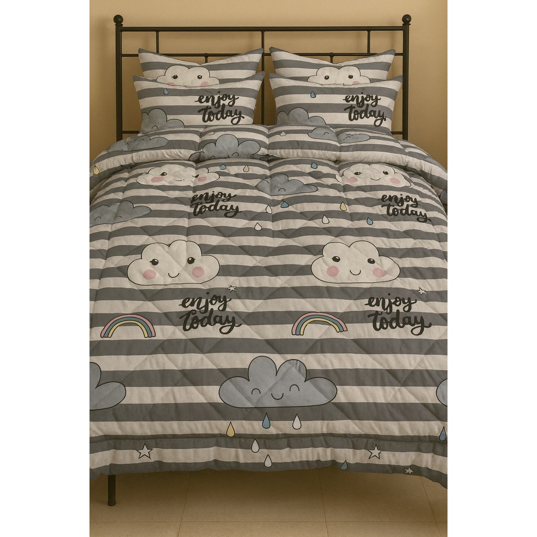 لحاف فايبر من يارلن - السحاب السعيد - 170*220 سم