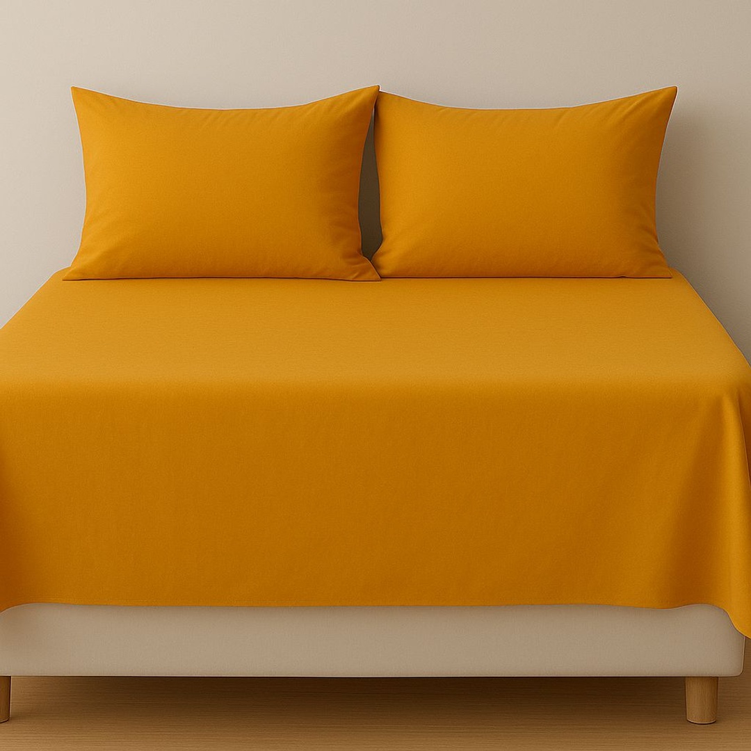 طقم ملاية سرير من يارلن + 2 كيس مخدة - ماسترد يلو - 160 سم