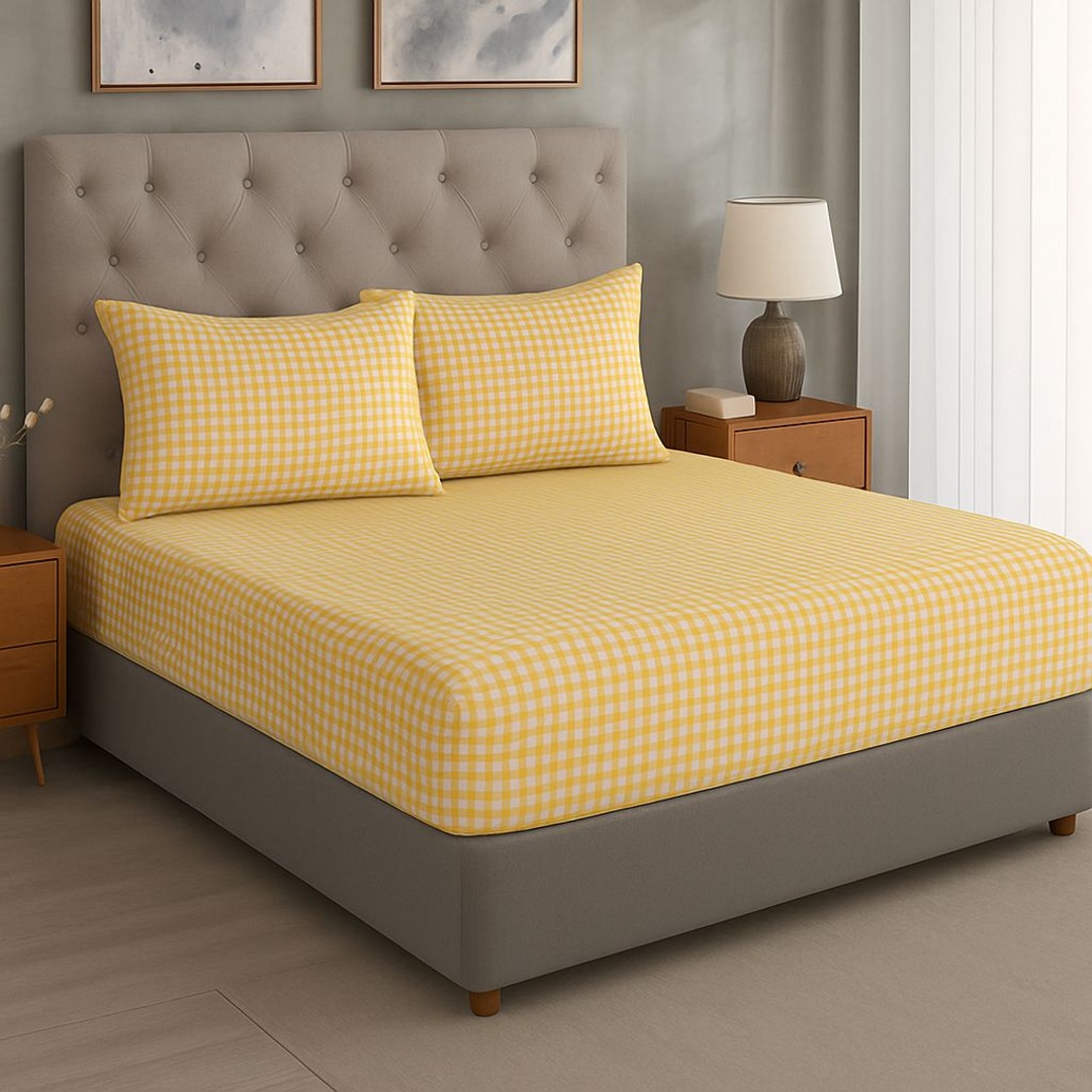 طقم ملاية سرير بأستك من يارلن + 2 كيس مخدة - 160 سم