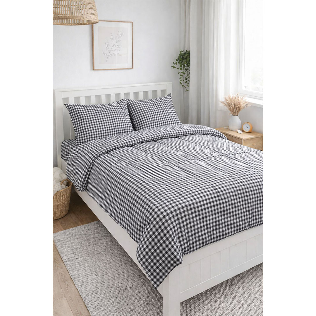 يارلن غطاء لحاف بسوستة - بلاك تشيكس - 220×240 سم