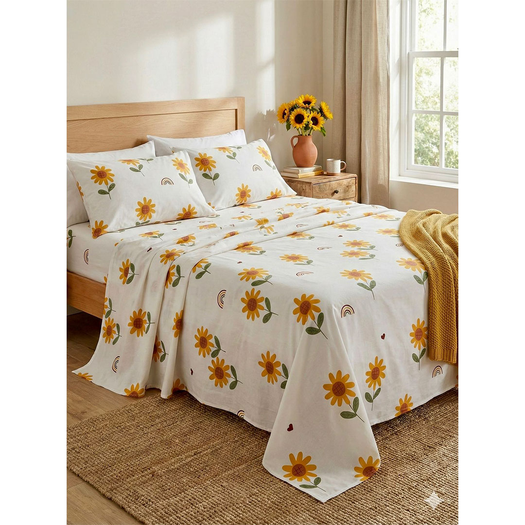 يارلن طقم ملاية عادية + 2 كيس مخدة صغيرة - صن بلوم - 200 سم