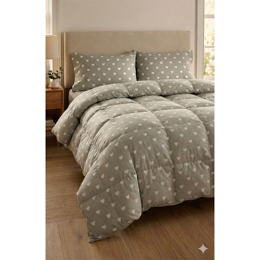 يارلن غطاء لحاف بسوستة - ميني هارتس أبيض 2 - 220×240 سم