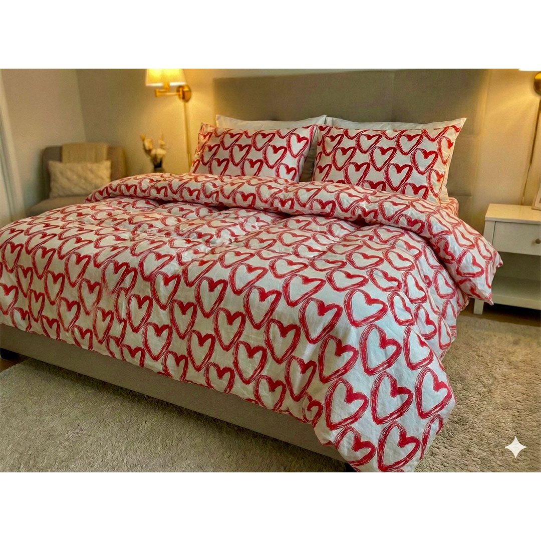 يارلن غطاء لحاف بسوستة - قلب أحمر كبير - 220×240 سم