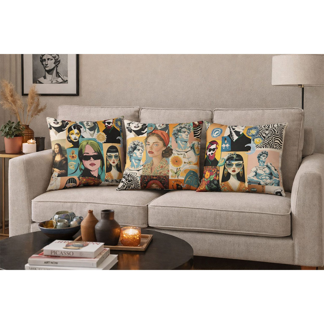 يارلن طقم أغطية كوشن 3 قطع 45×45 سم - تصميم جيرلي ستايلز