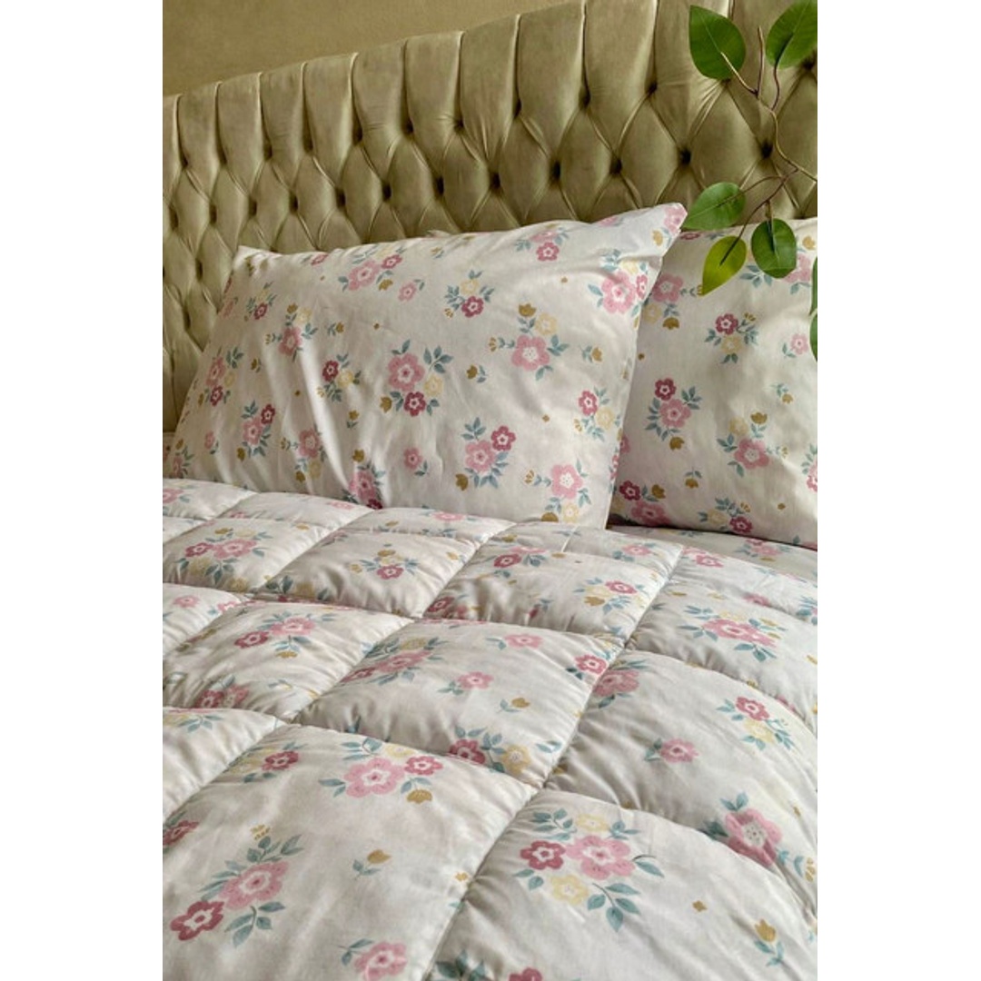 يارلن كيس لحاف بسوستة - 220*240 سم - مشجر - بينك