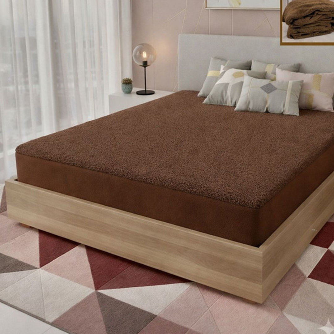 يارلن واقي مراتب مقاوم للماء - بني - 100*200*30 سم