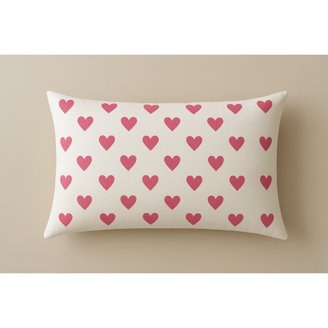 طقم 2 كيس مخدة من يارلن - قلب وردي - 50×70 سم
