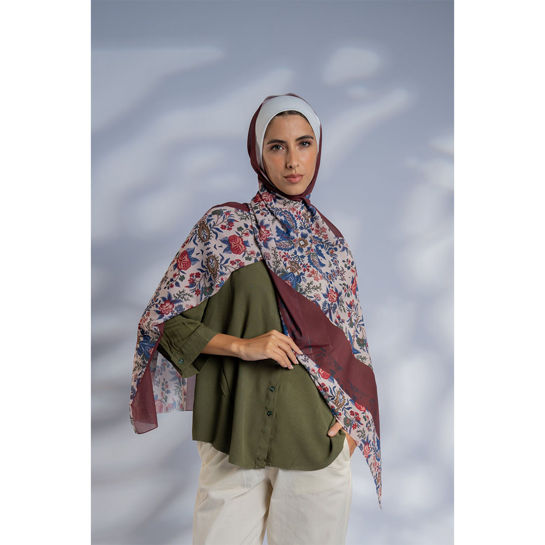 طرحة شيفون مطبوع Blossom من عالمكي