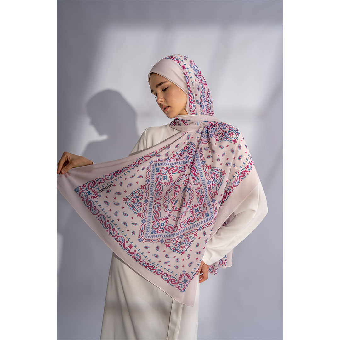 طرحة شيفون مطبوع Zellige Royale من عالمكي