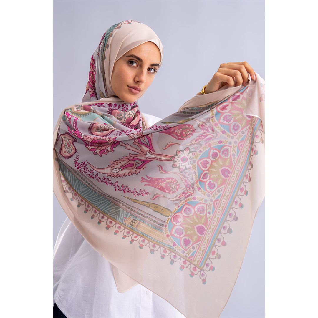 طرحة شيفون مطبوع Rosabelle من عالمكي