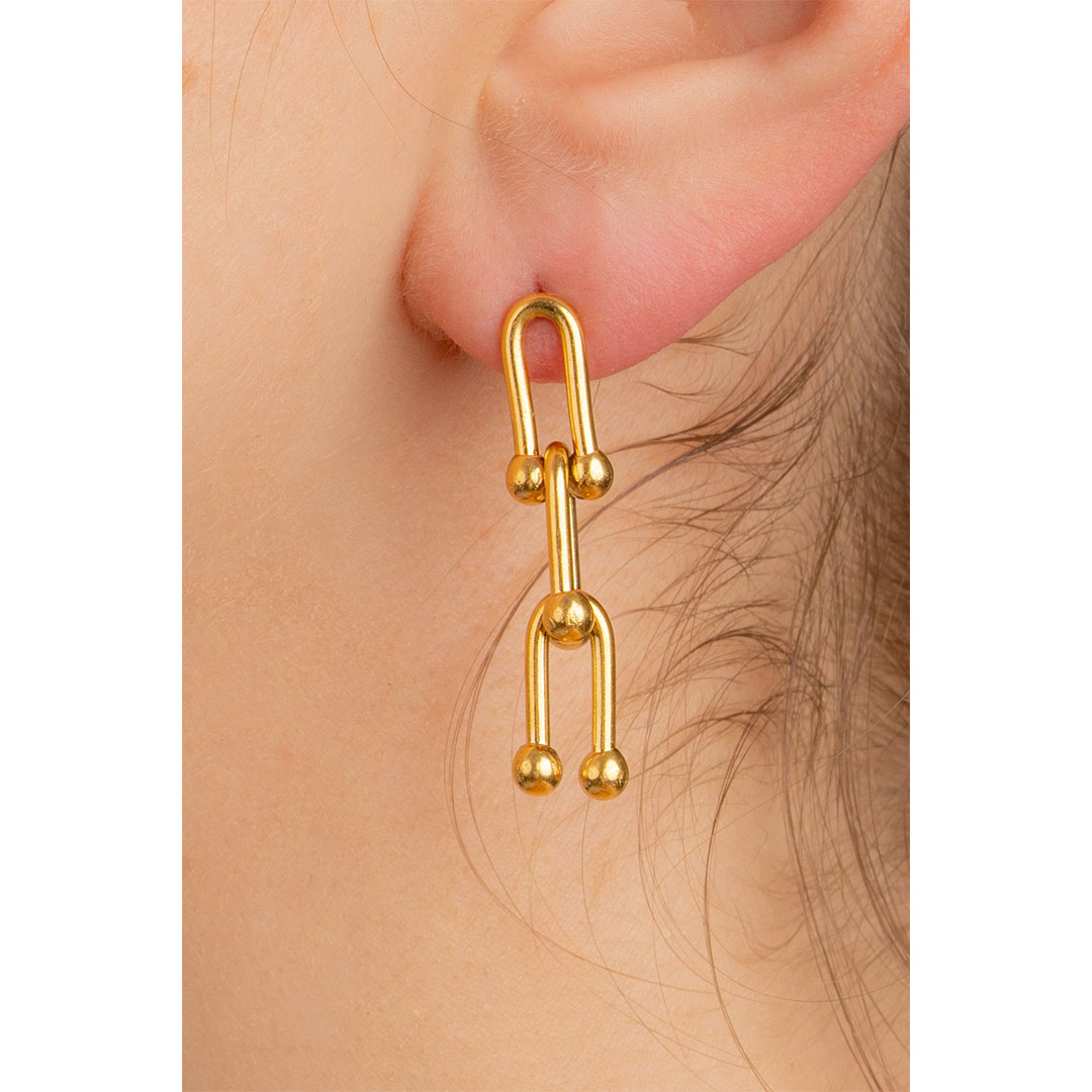 حلق Bead link من عالمكي - ذهبي