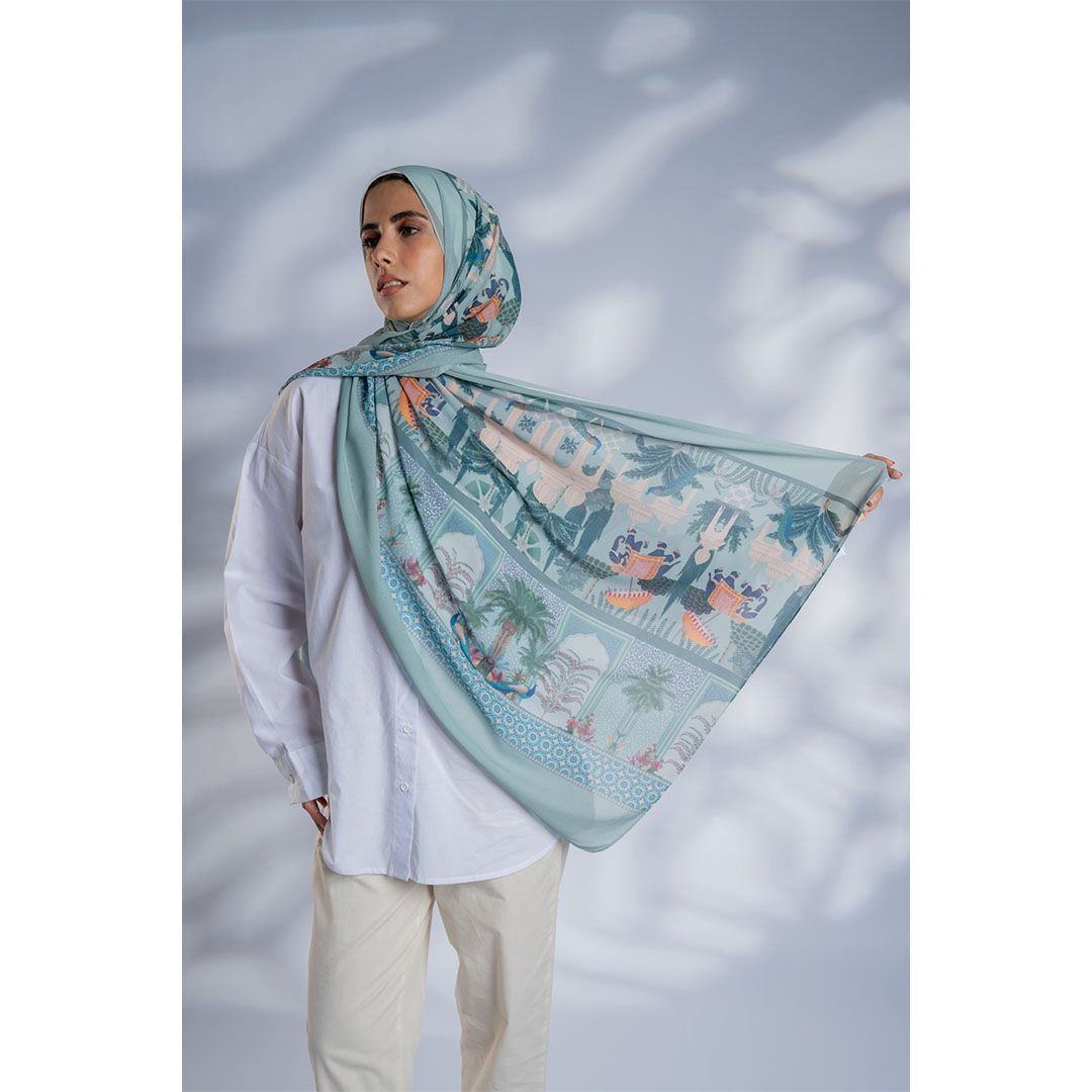 طرحة شيفون مطبوع Island Bliss من عالمكي