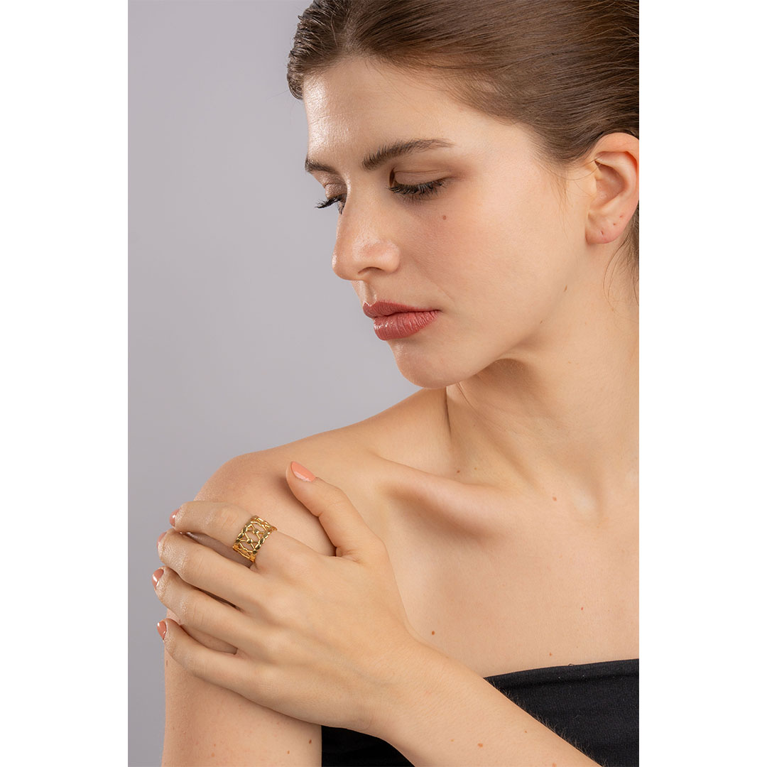 خاتم Chain Mesh من عالمكي - ذهبي