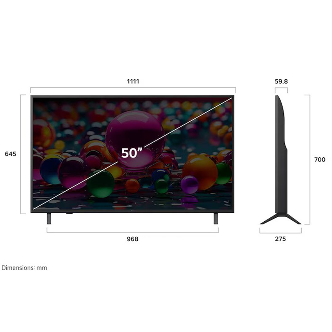 تلفزيون سمارت ال جي برسيفر داخلي - 50 بوصة - دقة 4K UHD - أسود - 50UA84006LB