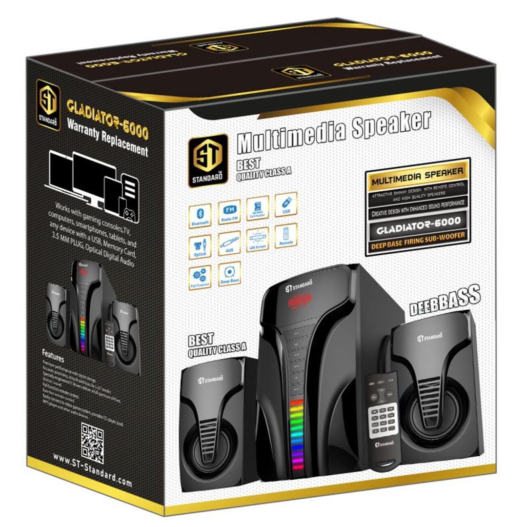 مكبر صوت إس تي جلادياتور 6000 - أسود