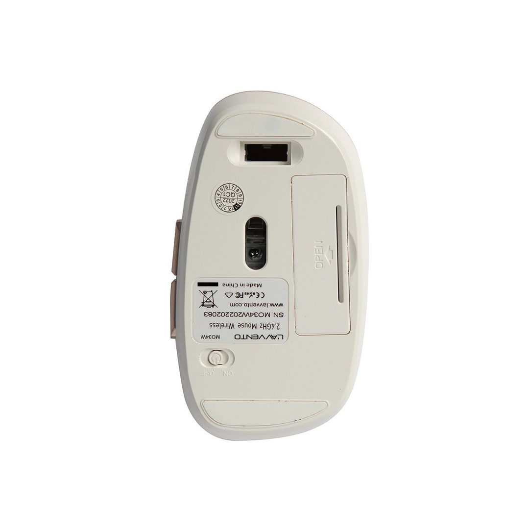 ماوس لاسلكي لافينتو - 2.4 هرتز - أبيض/ذهبي - Mo34W