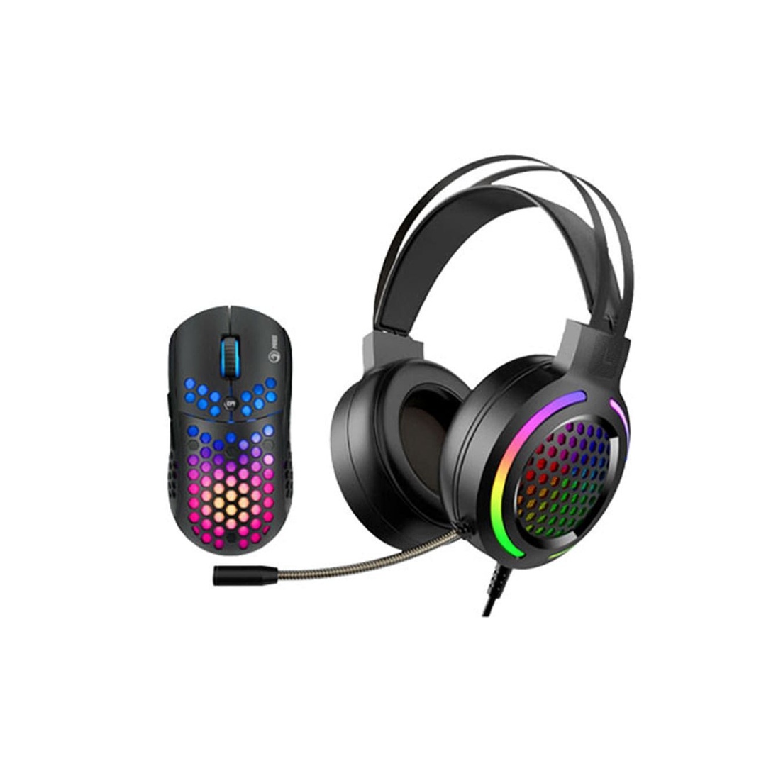 طقم سماعات رأس وماوس للألعاب من مارفو Mh01Bk - أسود