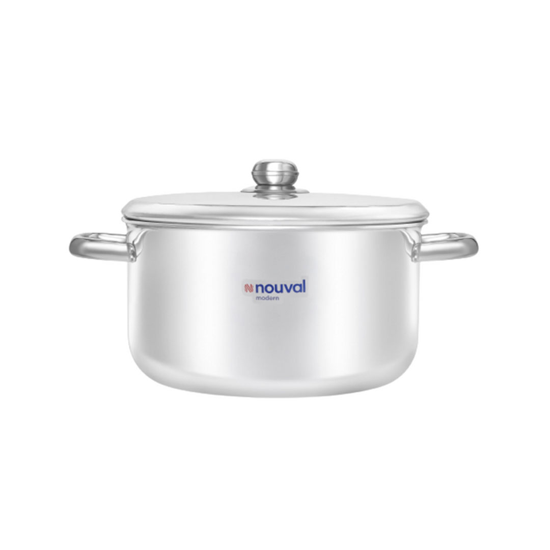 نوفال حلة ألمونيوم الملك بغطاء و يد - مقاس 28