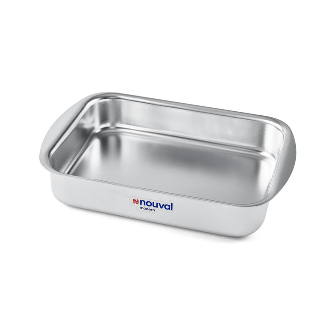 نوفال طاجن فرن مستطيل استانلس ستيل - مقاس 25