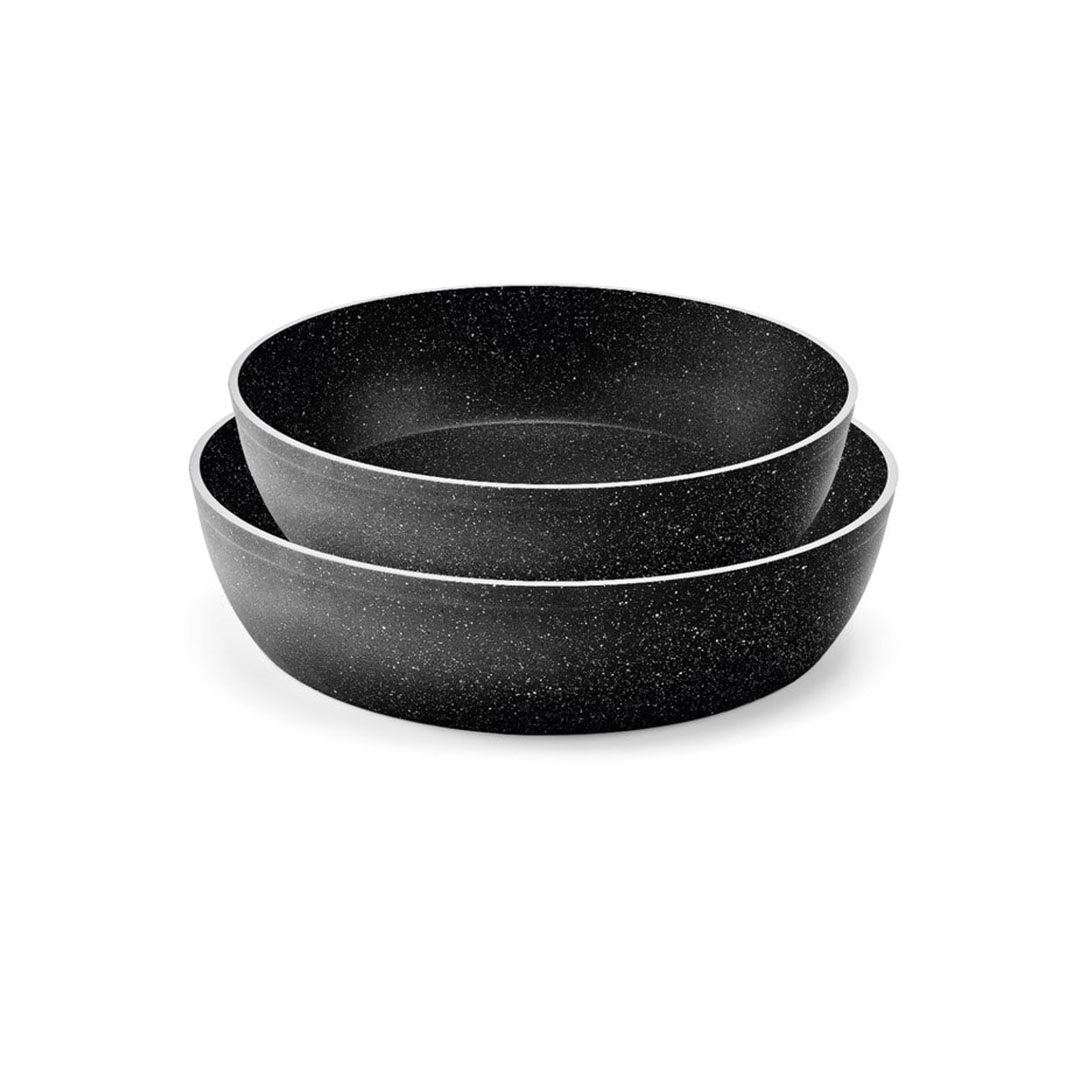 نوفال طقم صواني جرانيت فيجن - 2 قطعة - أسود