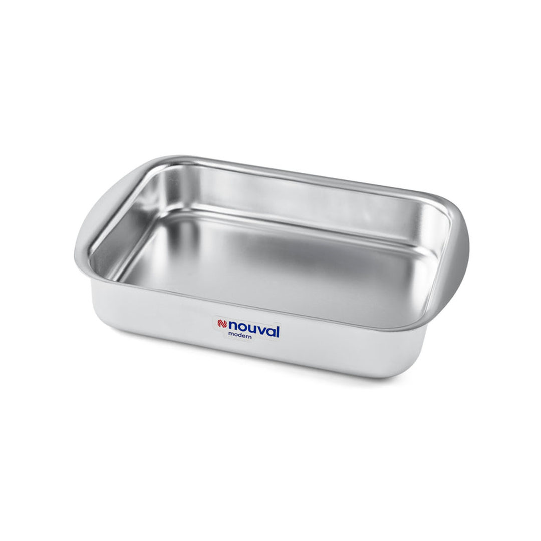 نوفال طاجن فرن مستطيل استانلس ستيل - مقاس 25
