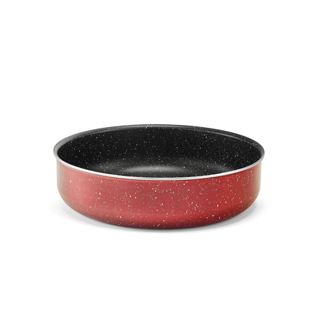 نوفال صينية فرن جرانيت مستديرة لافلي - مقاس 26 - أحمر