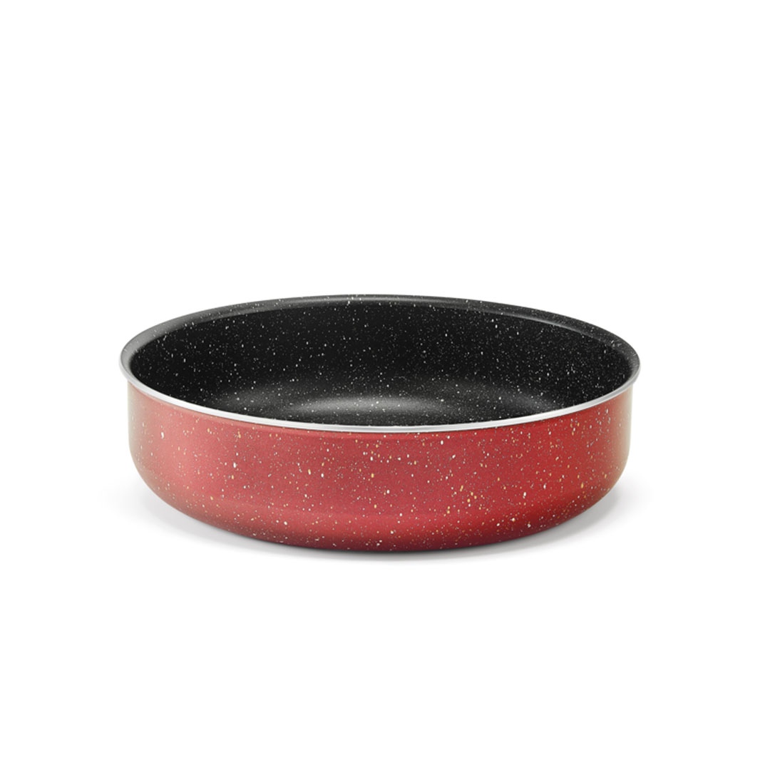 نوفال صينية فرن جرانيت مستديرة لافلي - مقاس 28 - أحمر