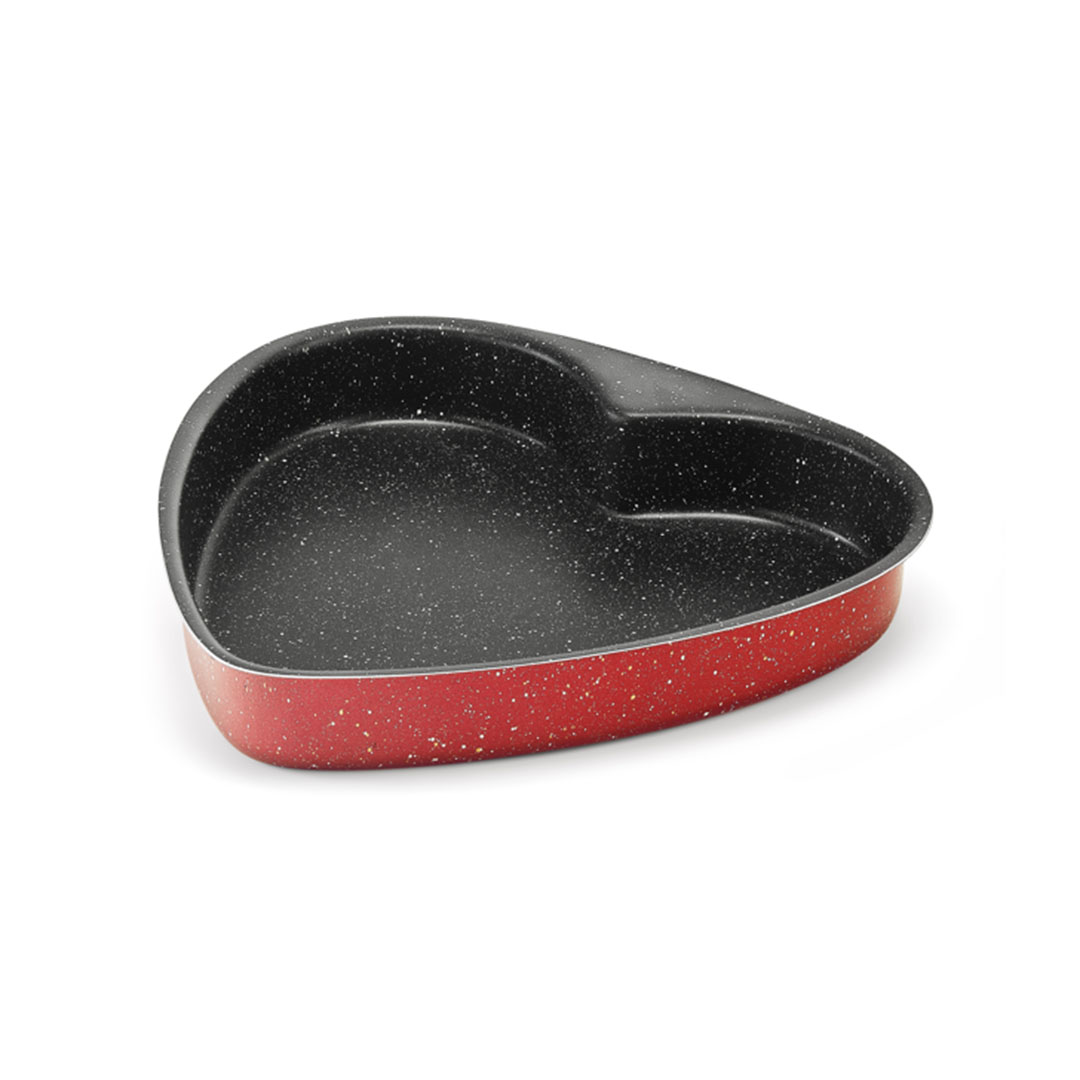 نوفال قالب كيك جرانيت شكل قلب - مقاس 28 - أحمر
