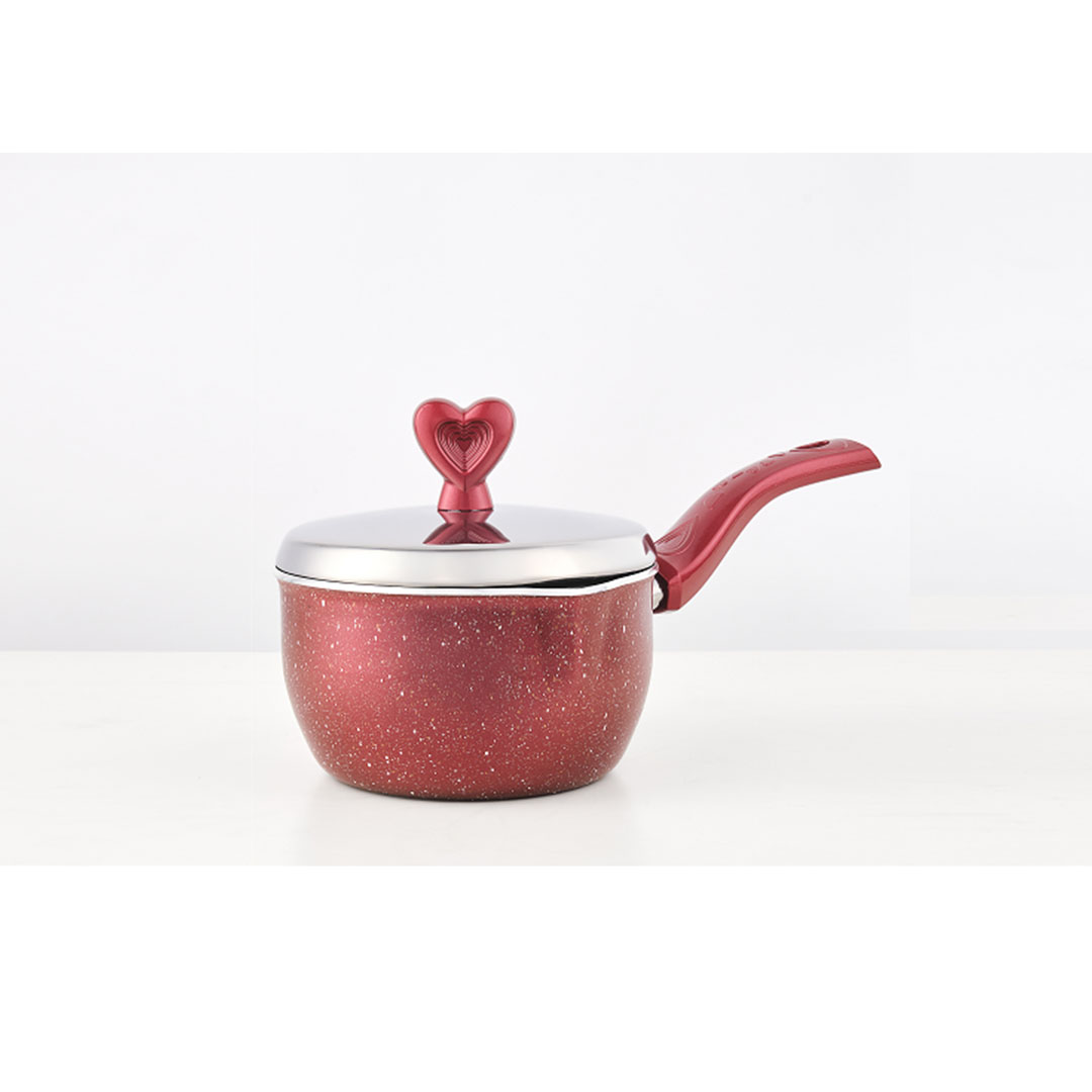 نوفال كسرولة جرانيت بغطاء لافلي - مقاس 18 - أحمر